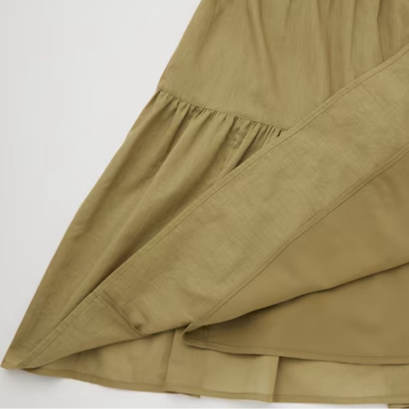 NWOT Uniqlo Women White Cotton Tiered 3/4 Long sleeve midi/Mini Dress size XS - Picture 6 of 8